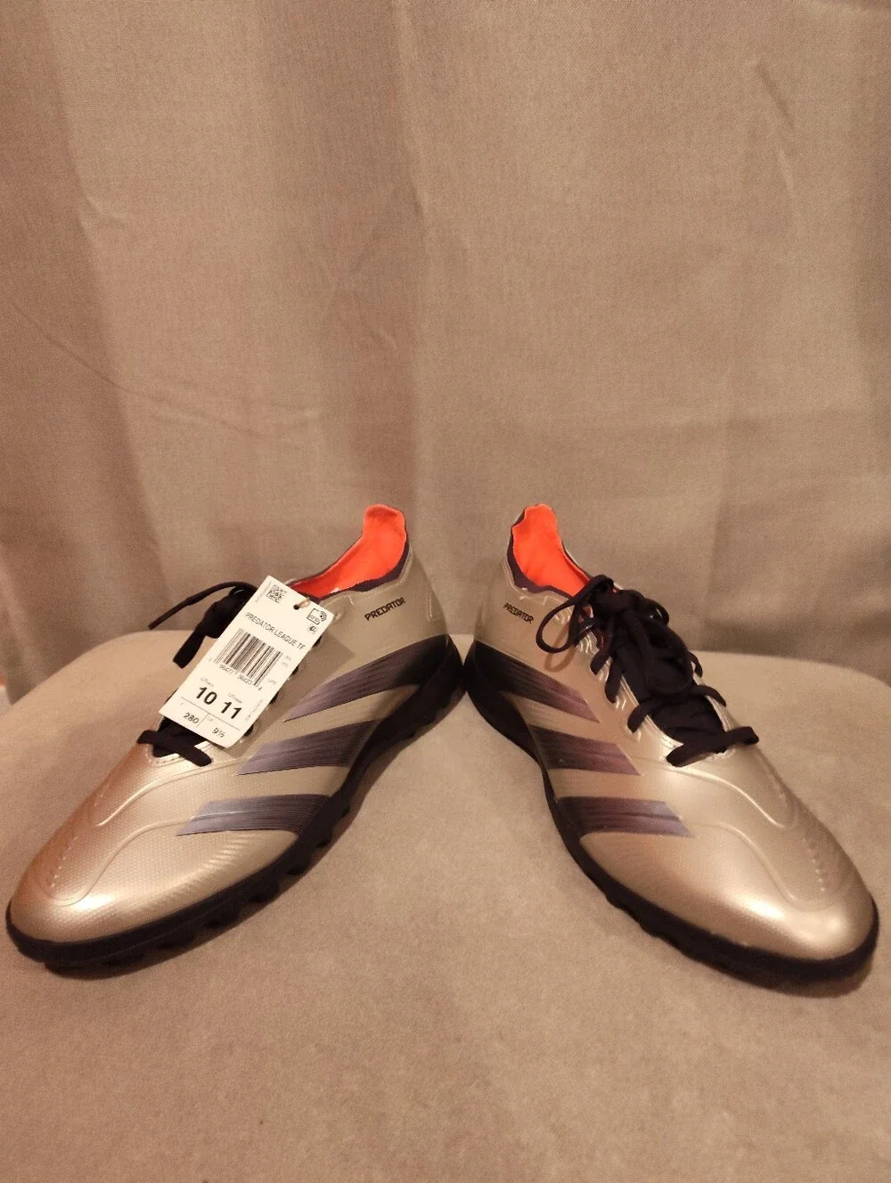 Adidas Predator League TF Platina Metallic Aurora Turbo IF6376 Men's Sz 10 NW/OB